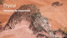  Presentation with rock - Theme with rock-at-bauxite-mine background and a coral colored foreground
