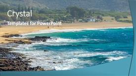  Presentation with honolulu hawaii - Audience pleasing PPT theme consisting of rock-at-the-beach backdrop and a seafoam green colored foreground