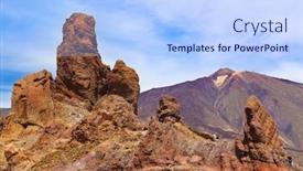  Presentation with volcano - Cool new theme with rock at volcano teide in tenerife island - canary spain backdrop and a light blue colored foreground