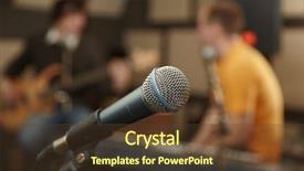  Presentation with golf player playing - PPT theme featuring rock band teens - microphone guitar player and keyboarder background and a  colored foreground