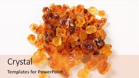  Presentation with sugar - Presentation design enhanced with rock candy - heap of brown cand sugar background and a gold colored foreground