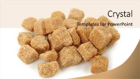  Presentation with sugar cubes - Theme with rock candy - pile of brown sugar cubes background and a  colored foreground