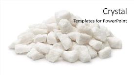  Presentation with brown sugar isolated on white - Presentation theme with rock candy - pile of organic lump sugar background and a white colored foreground