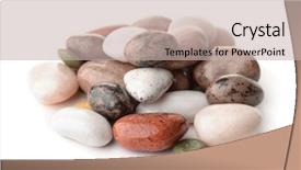  Presentation with peppermint candy cane on white - PPT theme having rock candy - pile of stone shaped chocolate background and a soft green colored foreground