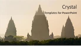  Presentation with java island - Audience pleasing slide deck consisting of rock candy - sunrise over prambanan temple near backdrop and a lemonade colored foreground