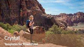  Presentation with southwest - Slide deck consisting of rock canyon in the southwest background and a coral colored foreground