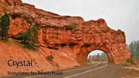  Presentation with rock - Amazing presentation theme having rock canyon in winter time backdrop and a  colored foreground