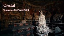  Presentation with world heritage - Presentation theme consisting of rock carvings as the world background and a wine colored foreground