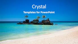  Presentation with boracay - PPT theme consisting of rock christian shrine on boracay background and a gray colored foreground