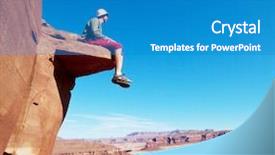  Presentation with cliff - Amazing presentation theme having team mountain - men on the cliff backdrop and a teal colored foreground