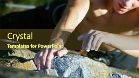  Presentation with rock climbing - Slide set enhanced with rock climber climbing an overhanging background and a tawny brown colored foreground