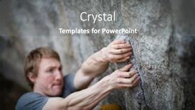  Presentation with boulder - Cool new PPT layouts with rock-climber-climbing backdrop and a gray colored foreground