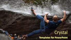  Presentation with boulder - Slide deck enhanced with rock-climber-climbing background and a wine colored foreground