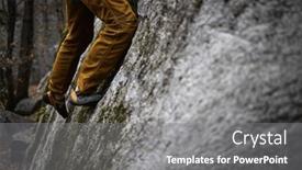  Presentation with boulder - Presentation design featuring rock-climber-climbing background and a  colored foreground
