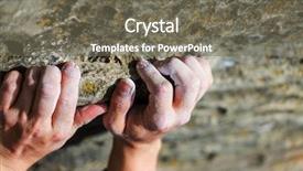  Presentation with rock climber - Colorful presentation enhanced with rock climber's hand backdrop and a gray colored foreground