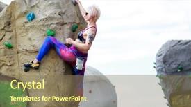  Presentation with rock climbing - Slide deck having rock climbing against sky background background and a coral colored foreground