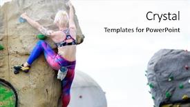  Presentation with rock climbing - Slides having rock climbing against sky background background and a white colored foreground
