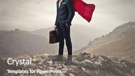  Presentation with superhero - Theme enhanced with rock climbing business - superhero going to work background and a gray colored foreground