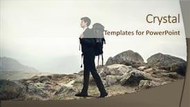  Presentation with walking young wild jaguar - Audience pleasing PPT layouts consisting of rock climbing business - young businessman with a travel backdrop and a sky blue colored foreground