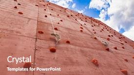  Presentation with rock climbing - Theme featuring rock climbing wall with grip background and a coral colored foreground