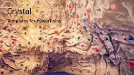  Presentation with rock wall - Slide deck with rock climbing wall background and a coral colored foreground