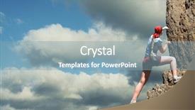  Presentation with rock climbing - PPT theme having rock climbing background and a light blue colored foreground