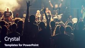  Presentation with stage lights - Audience pleasing PPT layouts consisting of rock concert cheering crowd backdrop and a wine colored foreground
