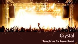  Presentation with concert - Slides with rock concert silhouettes of happy background and a wine colored foreground