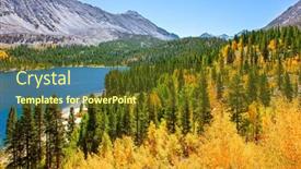  Presentation with forests - Audience pleasing theme consisting of rock-creek-road-and-lakes backdrop and a tawny brown colored foreground