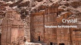  Presentation with petra - Audience pleasing theme consisting of rock cut architecture in petra backdrop and a tawny brown colored foreground