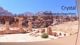  Presentation with petra - Slide deck consisting of rock cut architecture in petra background and a light blue colored foreground