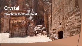  Presentation with petra - Audience pleasing slide set consisting of rock cut architecture in petra backdrop and a tawny brown colored foreground