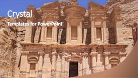  Presentation with petra - Cool new PPT theme with rock cut architecture in petra backdrop and a tawny brown colored foreground