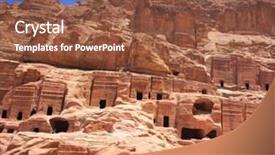  Presentation with petra - PPT theme with rock cut architecture in petra background and a tawny brown colored foreground