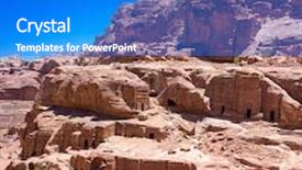 Presentation with petra - Presentation theme featuring rock cut architecture in petra background and a cobalt blue colored foreground