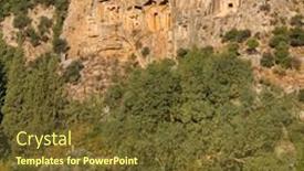  Presentation with cut - Colorful PPT layouts enhanced with rock-cut-temple-tombs backdrop and a tawny brown colored foreground