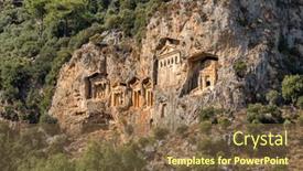  Presentation with cut - Amazing presentation theme having rock-cut-temple-tombs backdrop and a tawny brown colored foreground