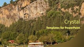  Presentation with cut - Beautiful PPT theme featuring rock-cut-temple-tombs backdrop and a tawny brown colored foreground