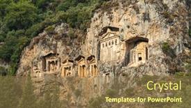  Presentation with cut - Cool new presentation theme with rock-cut-temple-tombs backdrop and a coral colored foreground