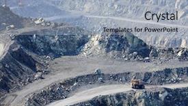  Presentation with dump truck - Presentation design enhanced with rock dumps - dump truck in the asbestos background and a light blue colored foreground