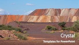  Presentation with ore - Cool new slides with rock dumps - mining dump with colorful layers backdrop and a tawny brown colored foreground
