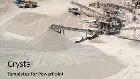  Presentation with sand - PPT theme consisting of rock dumps - sand-pit background and a light gray colored foreground