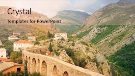  Presentation with aqueduct - Beautiful theme featuring rock engineering - ancient aqueduct in old bar backdrop and a lemonade colored foreground