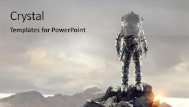  Presentation with space suit - Theme featuring rock engineering - astronaut in space suit background and a light gray colored foreground