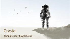  Presentation with space suit - Colorful theme enhanced with rock engineering - astronaut in space suit backdrop and a soft green colored foreground