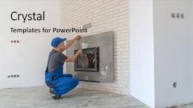  Presentation with paint white brick wall - Beautiful slides featuring rock engineering - fireplace installing in white brick backdrop and a light gray colored foreground