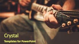  Presentation with recording studio - PPT layouts with rock engineering - professional guitarists performing in boutique background and a tawny brown colored foreground