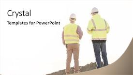  Presentation with architects - Audience pleasing slide set consisting of rock engineering - rear view of architects standing backdrop and a white colored foreground