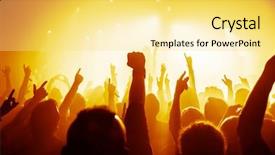  Presentation with stage lights - Slides enhanced with rock festival - cheering crowd in front background and a yellow colored foreground