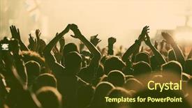  Presentation with concert - Slide deck with rock festival - crowd at concert - retro background and a  colored foreground